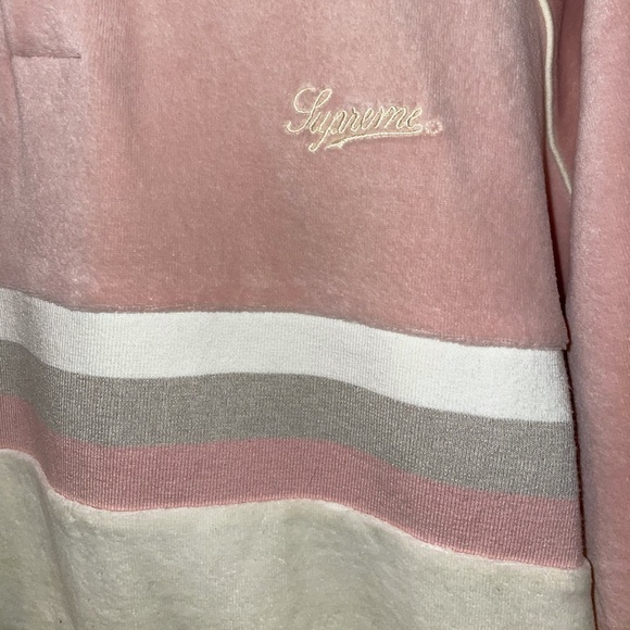 Pink velour SUPREME pullover size L - Picture 2 of 6